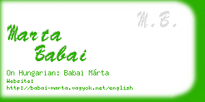 marta babai business card